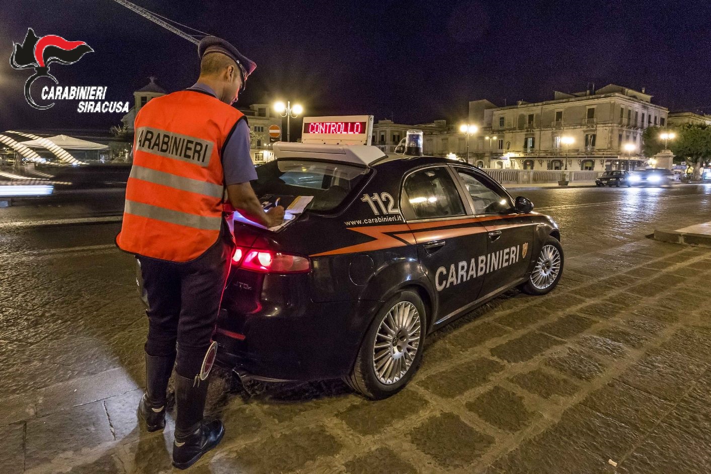 Controllo dei carabinieri a Siracusa